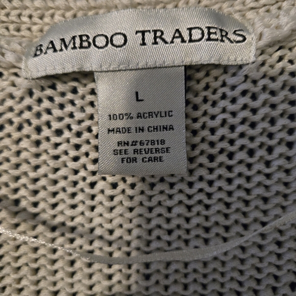 Bamboo Traders Open Knit Short Sleeve  Cardigan,  Size Large - Picture 5 of 7